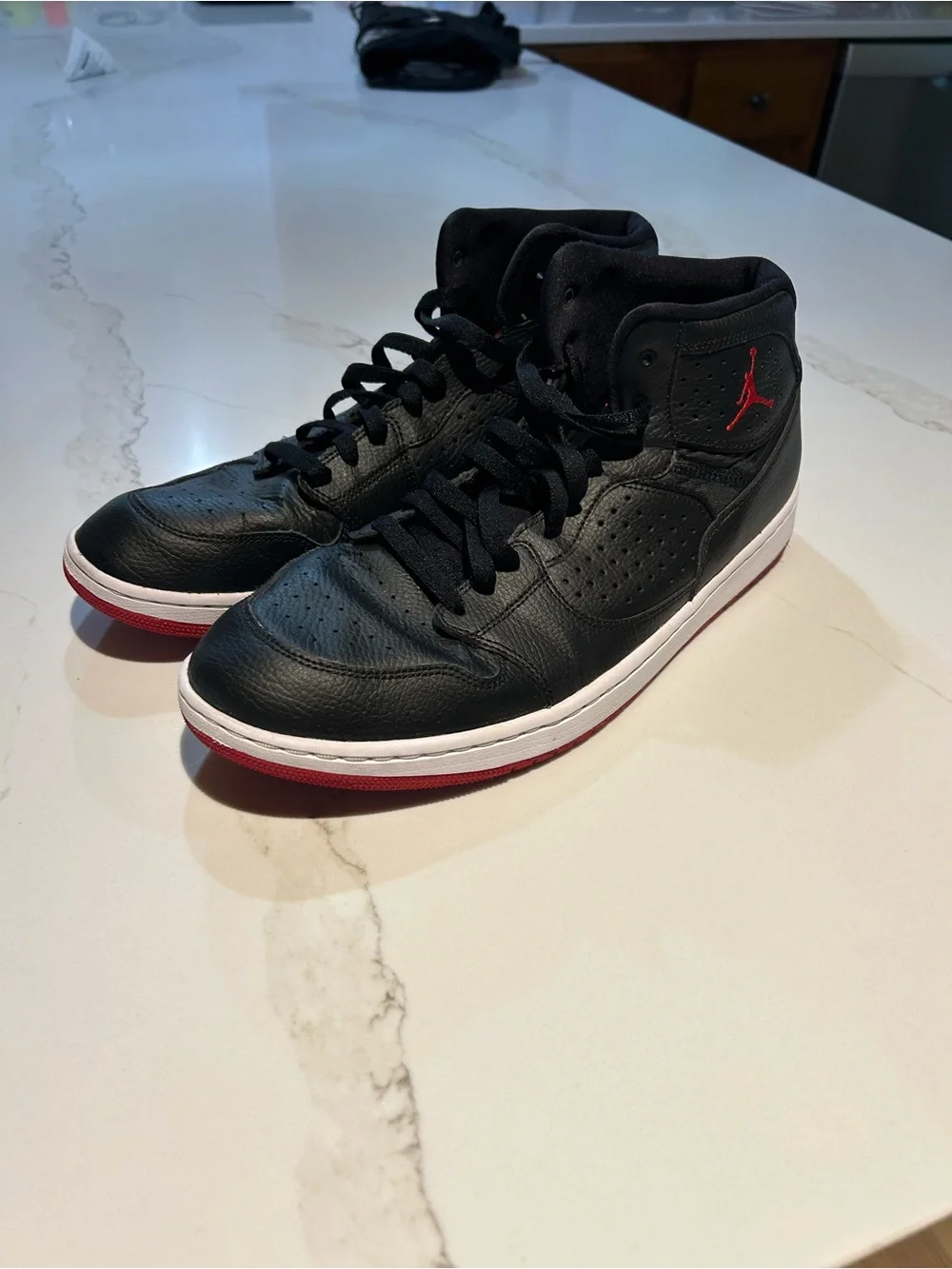 Jordan Men's High-Top Basketball Sneakers - Black/Red